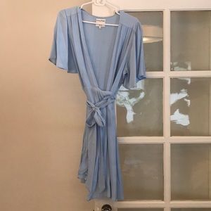 Blue wrap dress
